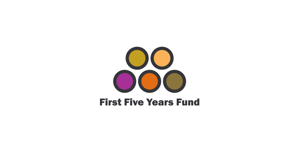 The old animated logo for First Five Years Fund transforming into the new one