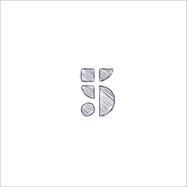 A logo consisting of several geometric shapes arranged to form a design on a white background. The shapes include a circle, a semicircle, two rectangular segments, and a triangle arranged to create an abstract symbol. The design is in a sketchy, hand-drawn style.
